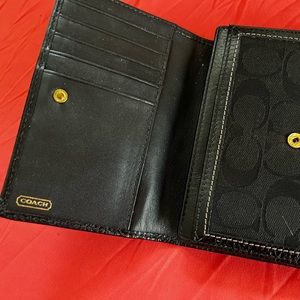 Black Cloth Coach Wallet